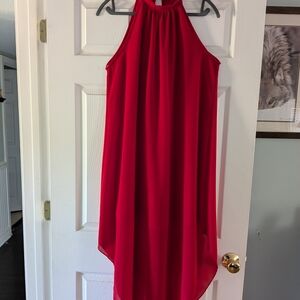 SHEIN Vibrant Red High Low Dress